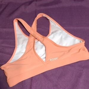 Roxy Orange Sports Bra Swim Top Racerback